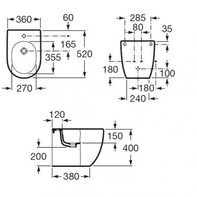 Биде напольное Roca Meridian N (357247000) 1
