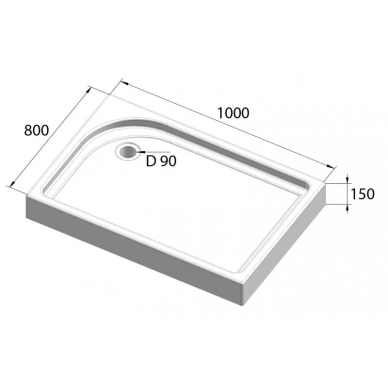 Поддон для душа Belbagno TRAY AH L (100х80 см) (прямоугольный) 5