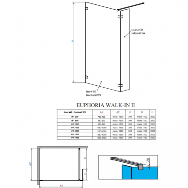 Душевая шторка Radaway Euphoria Walk-in (383131-01-01) (90 см) 6