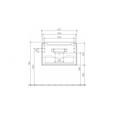 Тумба для ванной Villeroy & Boch Subway 2.0 (A68800N9) (серый матовый) (65 см) с раковиной 1