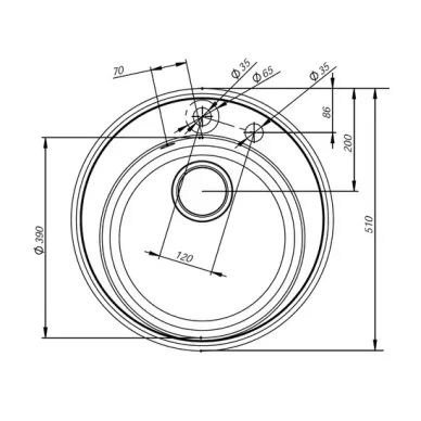 Мойка кухонная Iddis Kitchen G (K16C511i87) 51 см, гранитная, коричневая 5