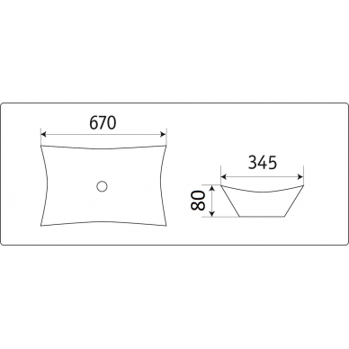 Раковина накладная CeramaLux N (78123В) (67 см) 7