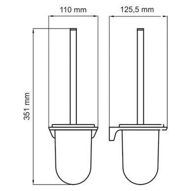 Ершик для унитаза Wasserkraft Glan K-5100 (K-5127) настенный 2