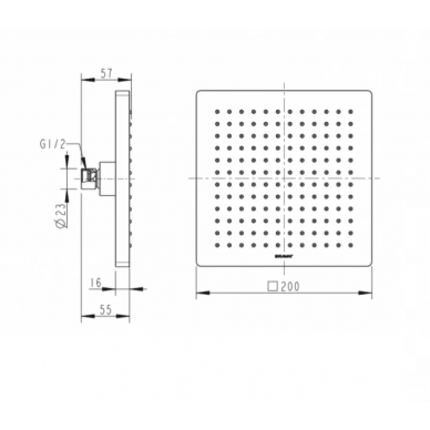 Верхний душ Bravat Built-in (P7078C-RUS) 1