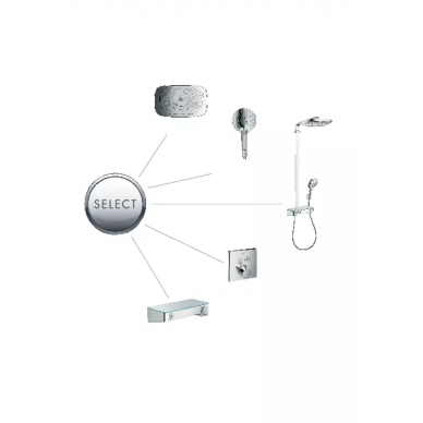 Душевая система Hansgrohe Raindance Select Showerpipe E300 2 jet (27127000) (полка хром) 5