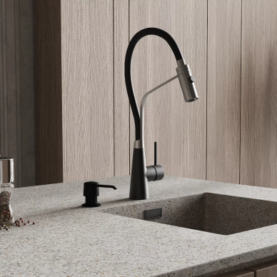 Смеситель для кухни Wasserkraft (A8417) с гибким изливом,  нержавеющая сталь, MagicBlack 13