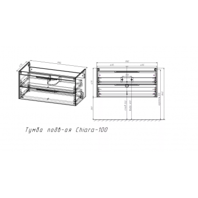 Тумба для ванной Vincea Chiara 2D 1000 (VMC-2C2100TO) (100 см) (T.Oak) 8