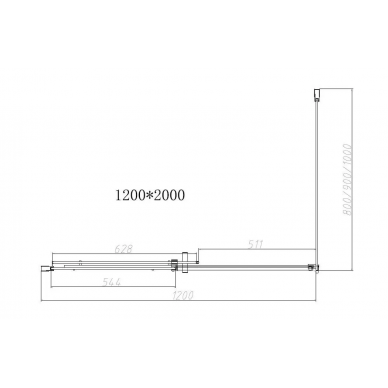 Душевой уголок Vincea Dice (VSR-4D8012CL) 120х80х200 см, профиль хром/стекло прозрачное 3