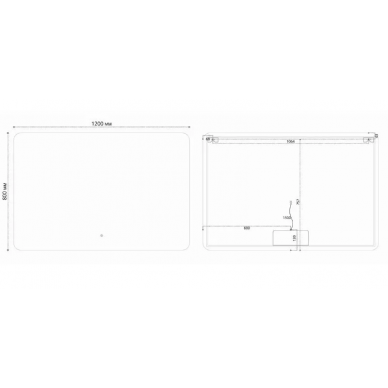 Зеркало Vincea (VLM-3BE120) (120x80)  c сенсорным выключателем и диммером 5