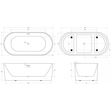 Акриловая ванна BelBagno (BB411-1700-800) (170x80) 7