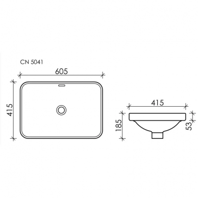 Раковина накладная Ceramicanova Element (CN5041) 60,5 см 5