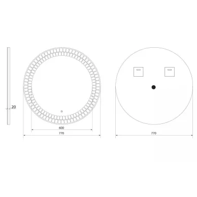 Зеркало Art&Max Acerra (AM-Ace-770-DS-F) (77x77 см) с LED подсветкой 7