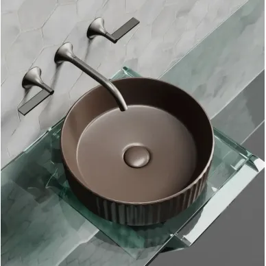 Раковина накладная Ceramicanova Element (CN6057MDB) (36 см) тёмно-коричневая матовая 5