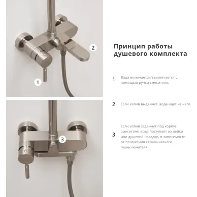 Душевая система Wasserkraft Wern 4200 (A14201) со смесителем, никель 2