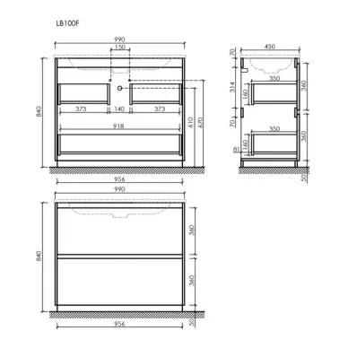 Тумба для ванной Sancos Libra Floor LB100FW напольная, 99 см, белый глянцевый 8