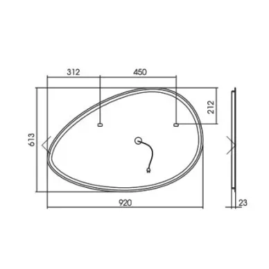 Зеркало Art&Max Como AM-Com-920-600-DS-F 92x60 см с LED подсветкой 11