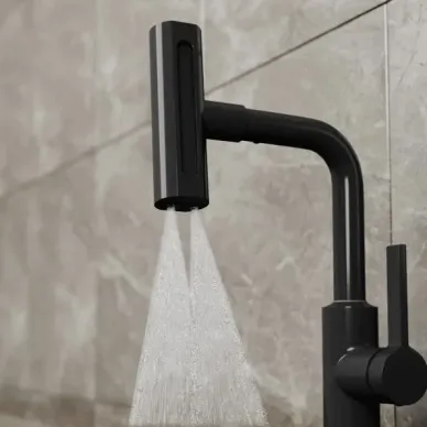 Смеситель для кухни Rush Tinos  TI3732-17Black с поворотным изливом, черный 5