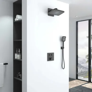 Душевая система Vincea Inspire VSFW-421I4GM встраиваемая, вороненая сталь 5
