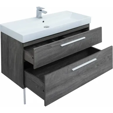 Тумба для ванной Aquanet Nova 249923 Slim Synergy, 100 см, дуб рошелье 9