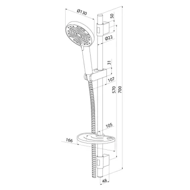 Душевой гарнитур Milardo Ideal Spa ILS3C70M16 хром 5