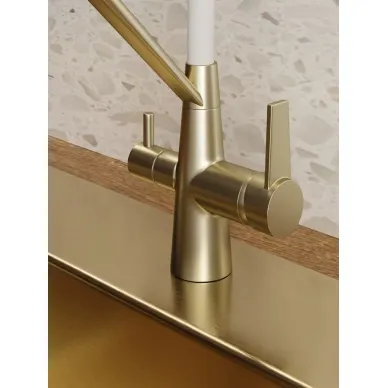 Смеситель для кухни Teymi Solli T10273 золото/белый 9