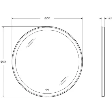 Зеркало Cezares Multicolore CZR-SPC-MC-800-RGB-TCH 80 см, с подсветкой RGB и сенсорным выключателем, с памятью 6