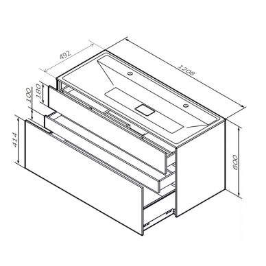 Тумба для ванной Am.Pm Inspire V2.0 (M50AFHX1203WM) (120 см) белый матовый 6