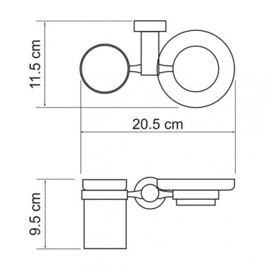 Держатель стакана и мыльницы Wasserkraft Donau K-9400 (K-9426) настенный 2
