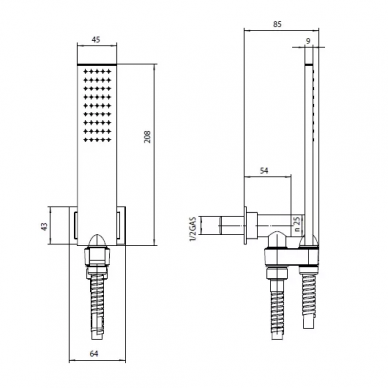 Душевой гарнитур Bossini Flat-One (C13011C.073) черный матовый 1