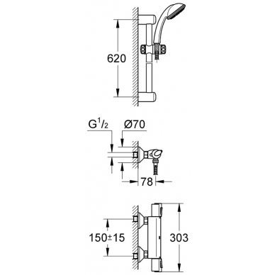Термостат для душа Grohe Grohtherm 1000 (34151000) (комплект) 1