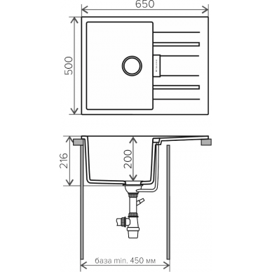 Мойка кухонная Tolero Loft TL-650 (белый №923) 1