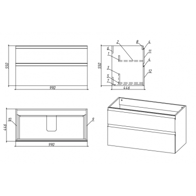 Тумба для ванной Sanvit Стрит-2 (120 см) (палитра цветов) 5
