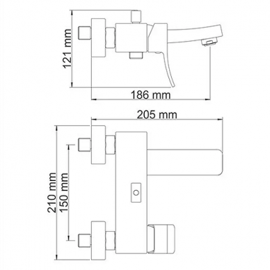 Смеситель для ванны Wasserkraft Aller (1061) хром 5
