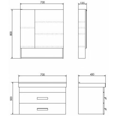 Тумба для ванной Comforty Никосия 70П (70x50x45 см), дуб темный 5