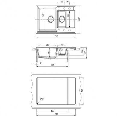 Мойка кухонная Lemark Ramza 760 (9910038) бежевый 2