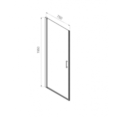 Душевая дверь Vincea Alpha (VDP-3AL750CL) 75x195 см, профиль хром/стекло прозрачное 7