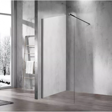 Душевая перегородка Vincea Walk-In (VSW-1H100CLGM) 100х200 см, профиль вороненая сталь/стекло прозрачное 0