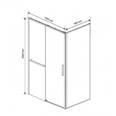 Душевой уголок Vincea Slim Soft (VSR-1SS8015CL) 150х80х200 см, профиль хром/стекло прозрачное 9