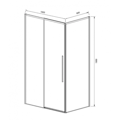 Душевой уголок Vincea Slim-N (VSR-4SN8014CLB) 140х80х195 см, профиль черный/стекло прозрачное 4