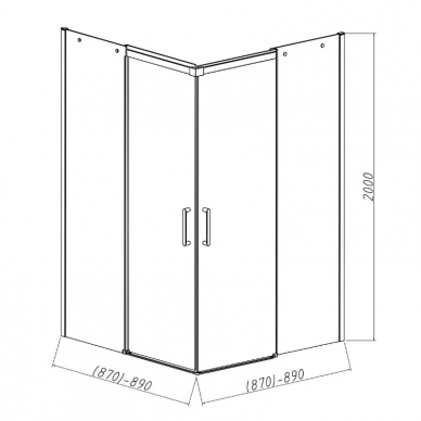 Душевой уголок Vincea Dice (VSS-4D900CLB) 90x90х200 см, профиль чёрный/стекло прозрачное 6