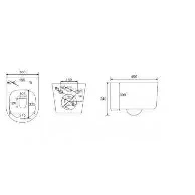 Инсталляция Berges Novum 525 + VENTAS Rimless + кнопка О1 (белый) в комплекте с унитазом (белый), безободковый, с сидением микролифт 8