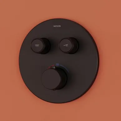 Душевая система Sancos Link (SC3005MB) встраиваемая, с термостатом, чёрная матовая 5