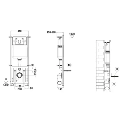 Инсталляция Welt Wasser MARBERG 410 + HEIMBACH 043 GL-WT + MAR 410 RD CR в комплекте с унитазом, безободковый, с сидением микролифт 5