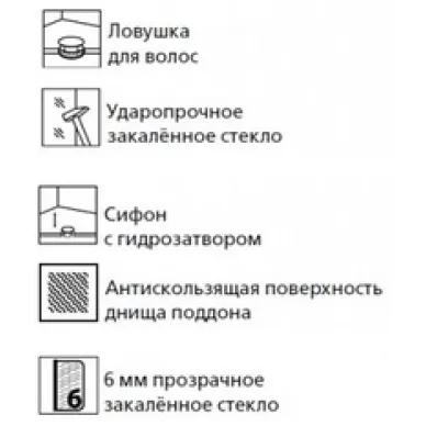 Душевой уголок Esbano ESR-7190B, 100x80 см, профиль черный матовый/стекло прозрачное/поддон белый 6