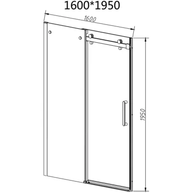 Душевая дверь Vincea Como-N VDS-4CN160CLB 160x195 см, профиль черный/стекло прозрачное 5