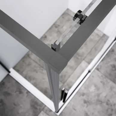 Душевой уголок Vincea Slim-N VSR-4SN8013CLGM 130х80х195 см, профиль вороненая сталь/стекло прозрачное 2