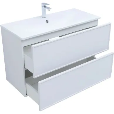 Тумба для ванной Aquanet Арт 313257 100 см, белая матовая 6