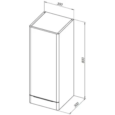 Подвесной шкаф Aquanet Ирис New 310155 30 см, белый глянцевый 5
