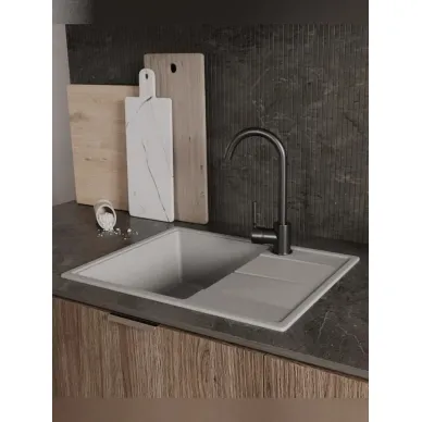 Мойка кухонная Teymi Hanna Smart T120114 62x48 см, мраморный, серый матовый 6