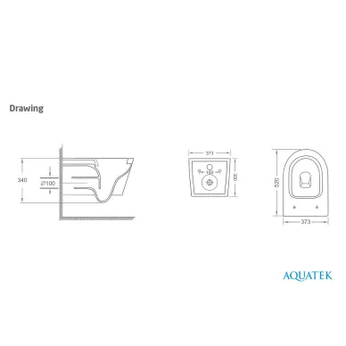 Чаша подвесного унитаза Aquatek Сириус AQ1582T-00 Торнадо, безободковый, с микролифтом 5